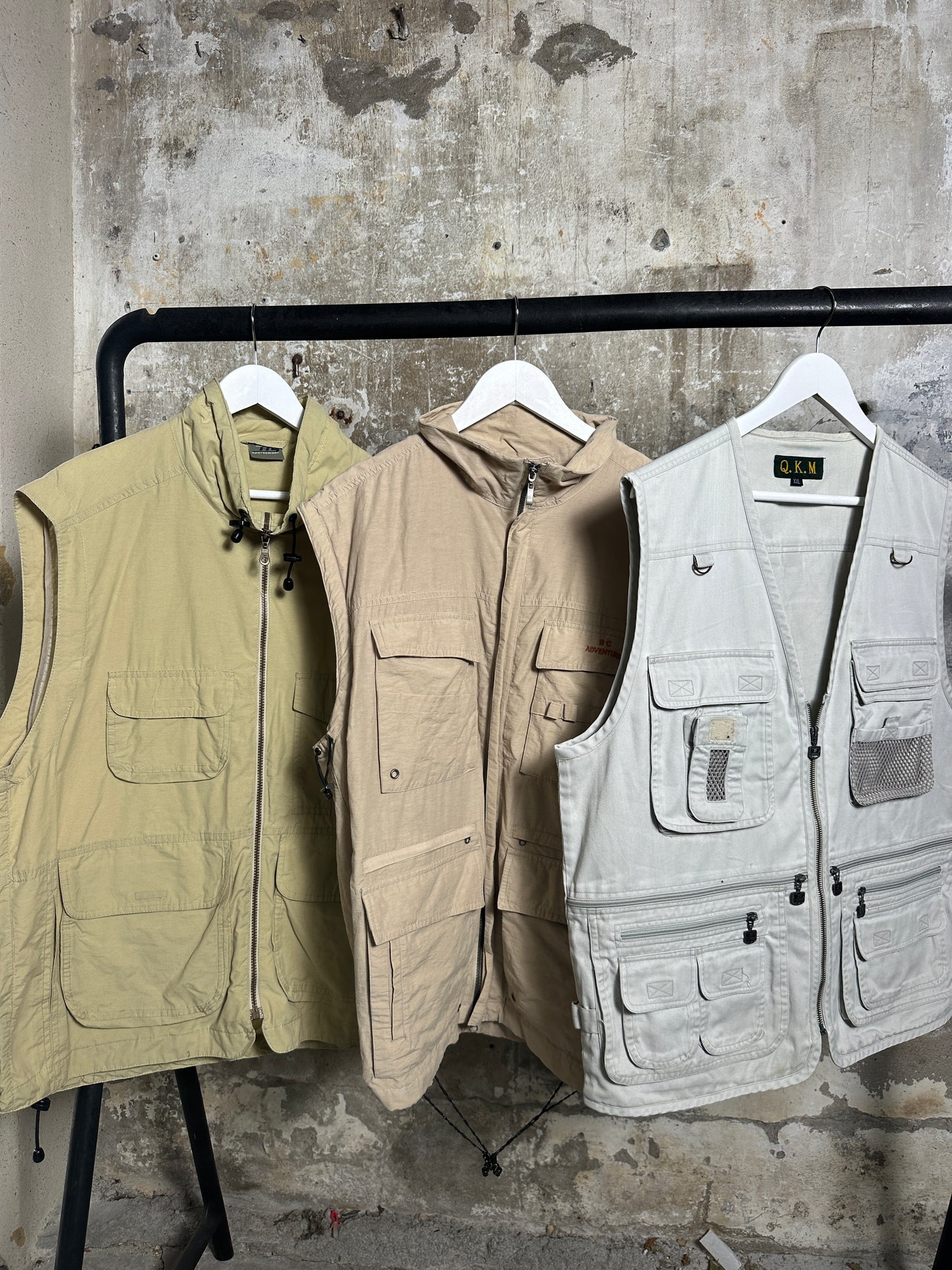 Beige utility vest