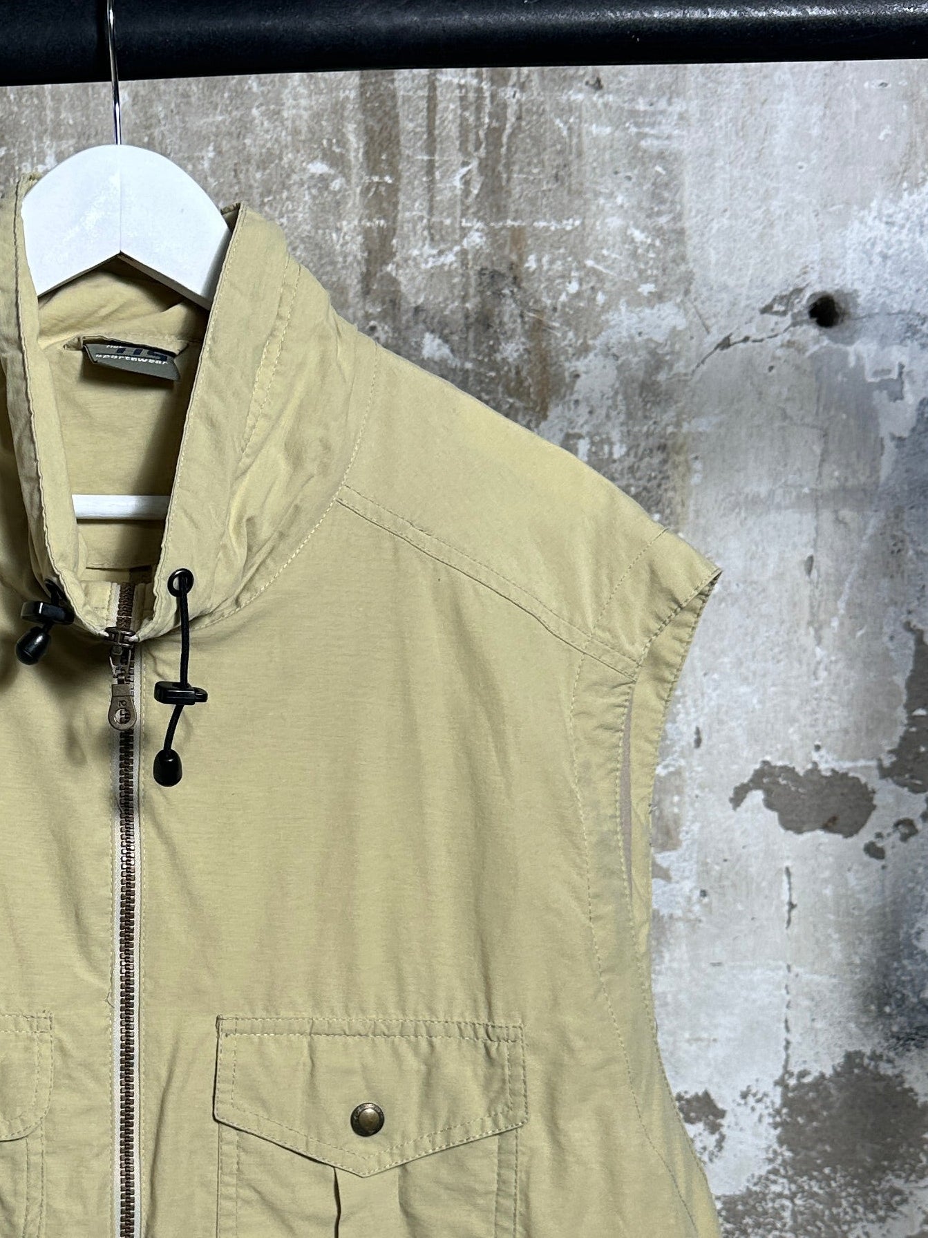 Beige utility vest